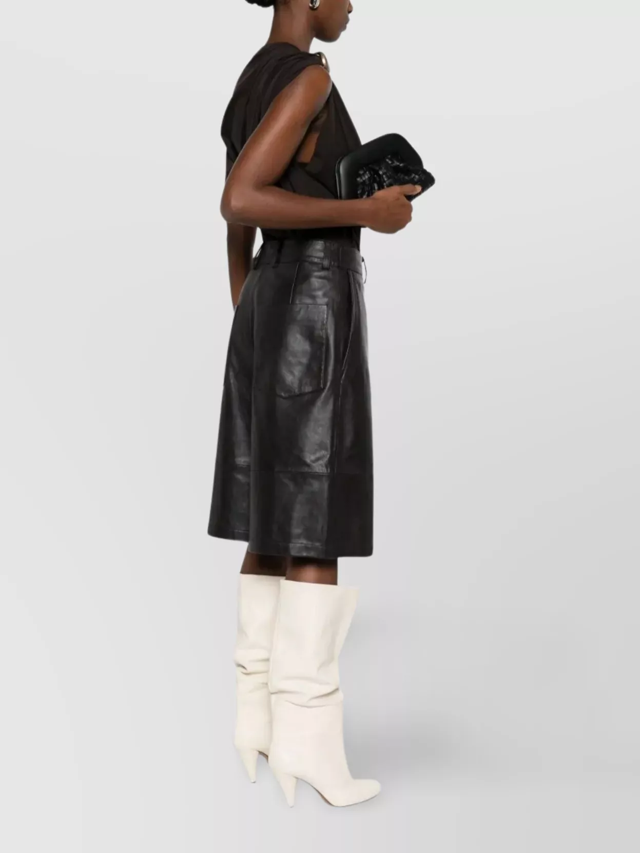Themoirè Braided Leather Clutch Bag And Strap