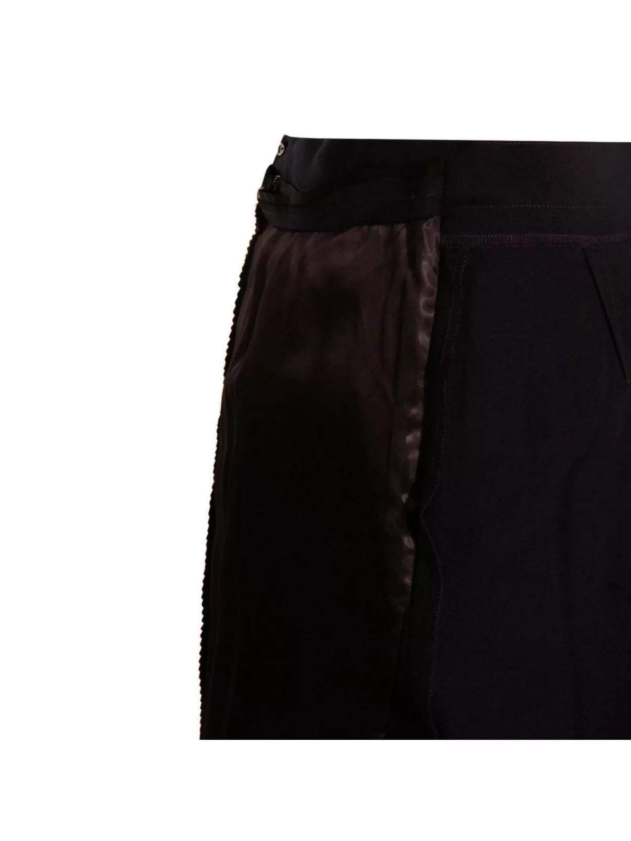 Maison Margiela High-waisted Satin Midi Skirt Slit Detail In Black