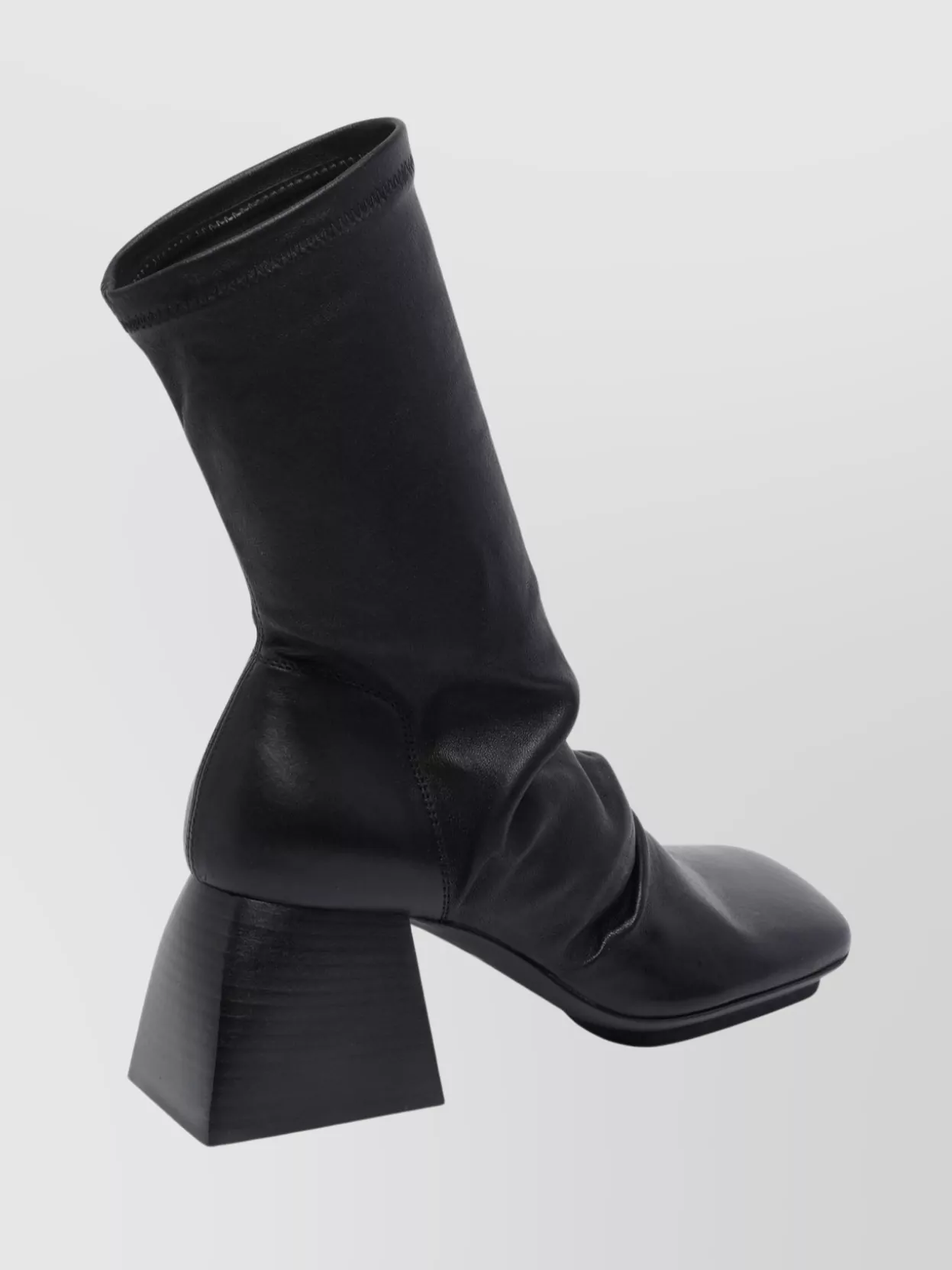 Uma Wang Leather Block Heel Ankle Length Boots