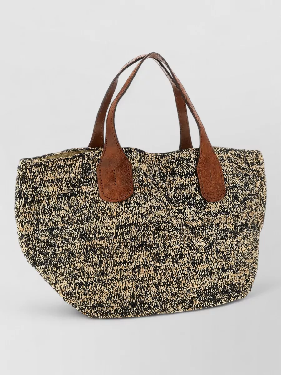 Ibeliv Raffia Two Tone Woven Tote Bag