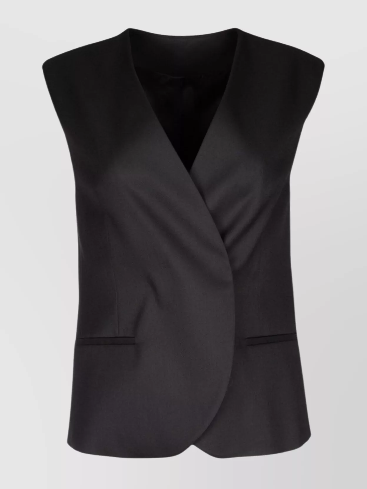 Shop Calvin Klein Sleeveless V-neck Veste With Structured Shoulders
