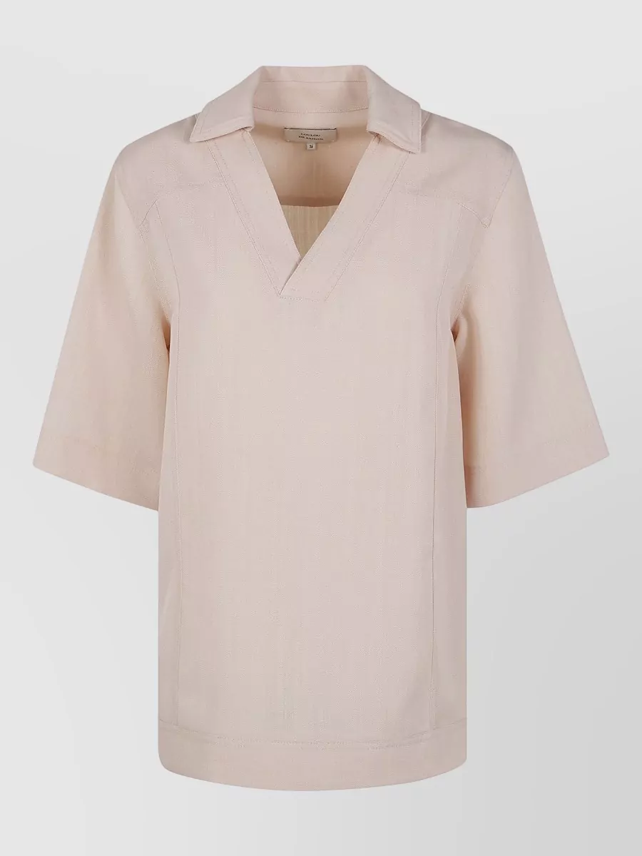 Loulou Studio Ermo Relaxed Textured Polo Shirt