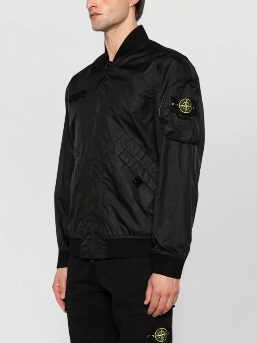 Stone Island Nylon Bomber Jacket Arm Pocket Ribbed