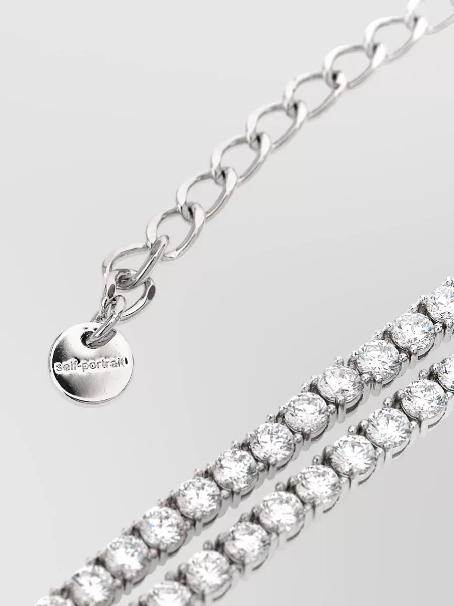 Self-Portrait Crystal Bow Choker Necklace