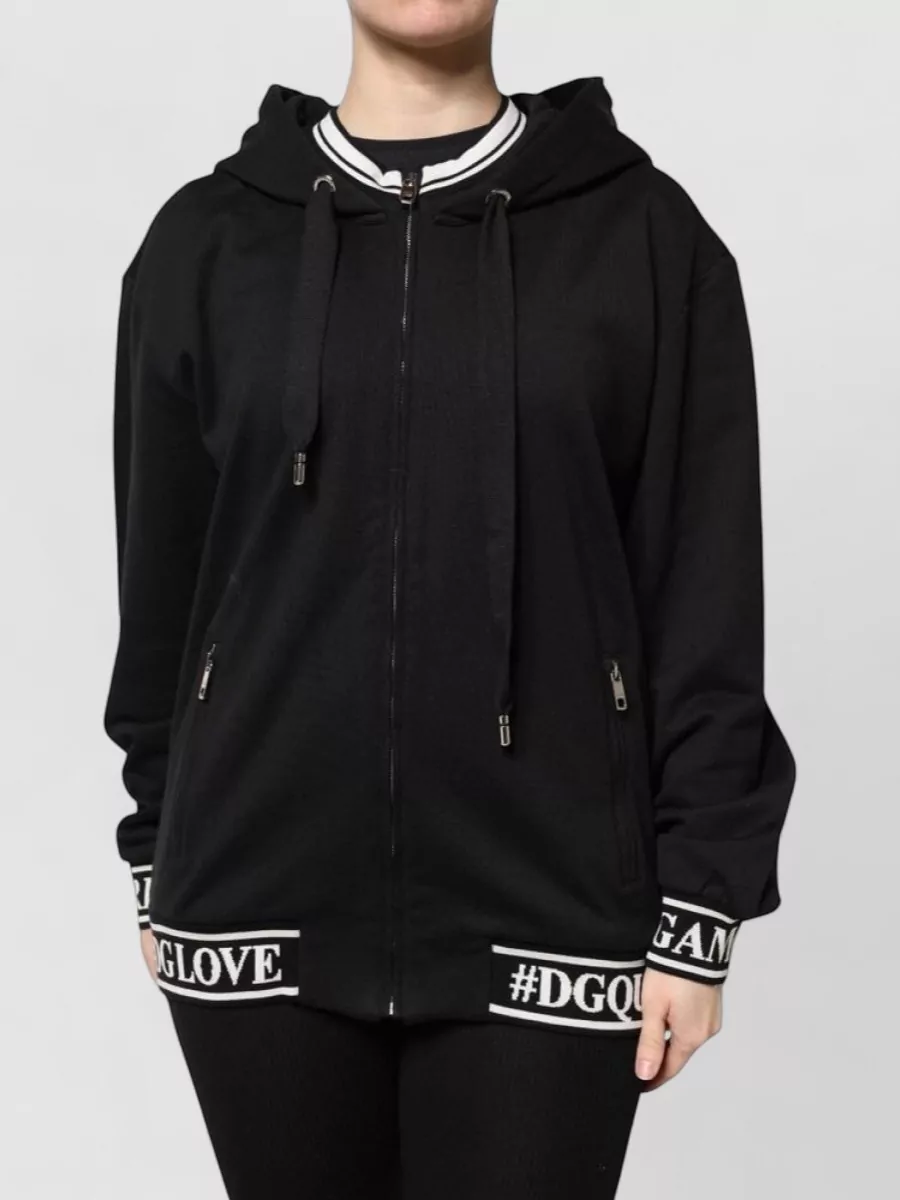 Dolce&Gabbana cotton hooded zip-up sweatshirt