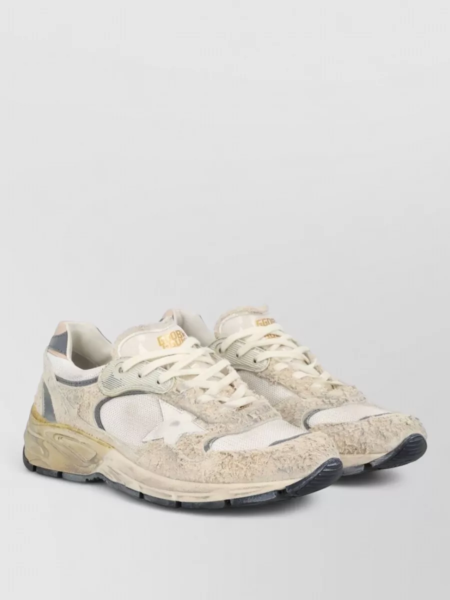 Golden Goose Distressed Texture Sneakers Rubber Sole Design