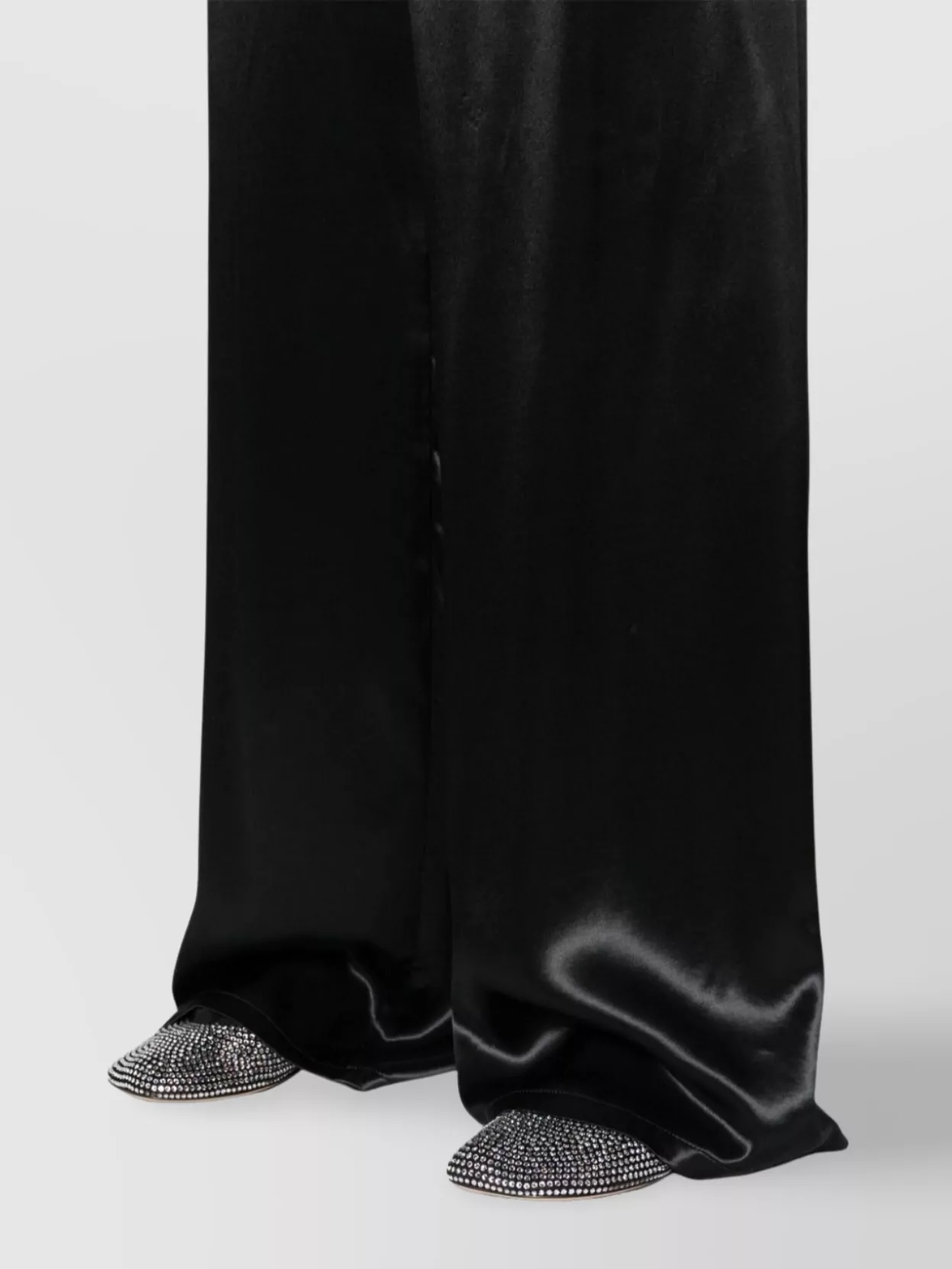Ferragamo Wide Leg Trousers In Satin Crepe