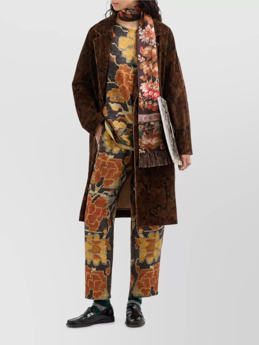 Pierre Louise Mascia Printed Double-Breasted Coat