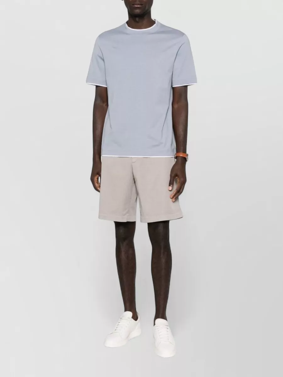 Brunello Cucinelli Round Neck Cotton T-Shirt With Short Sleeves