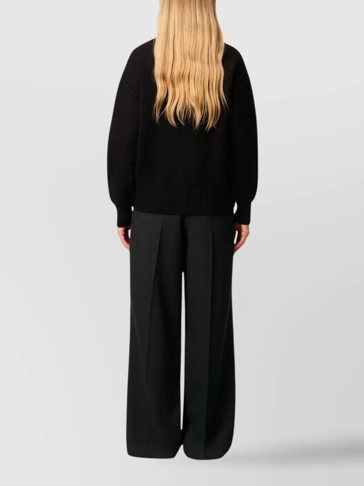 Ami Alexandre Mattiussi Ami Paris Funnel-neck Sweater With Heart Intarsia Design In Black