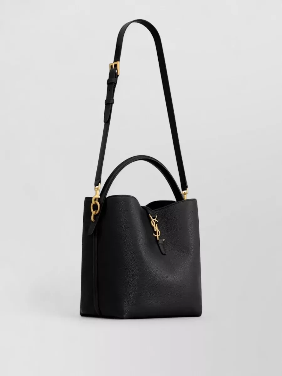Saint Laurent Grain Leather Bucket Tote Top Handle