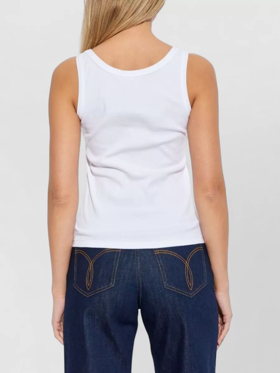 Versace Sleeveless Scoop Neck Silk Nylon Top