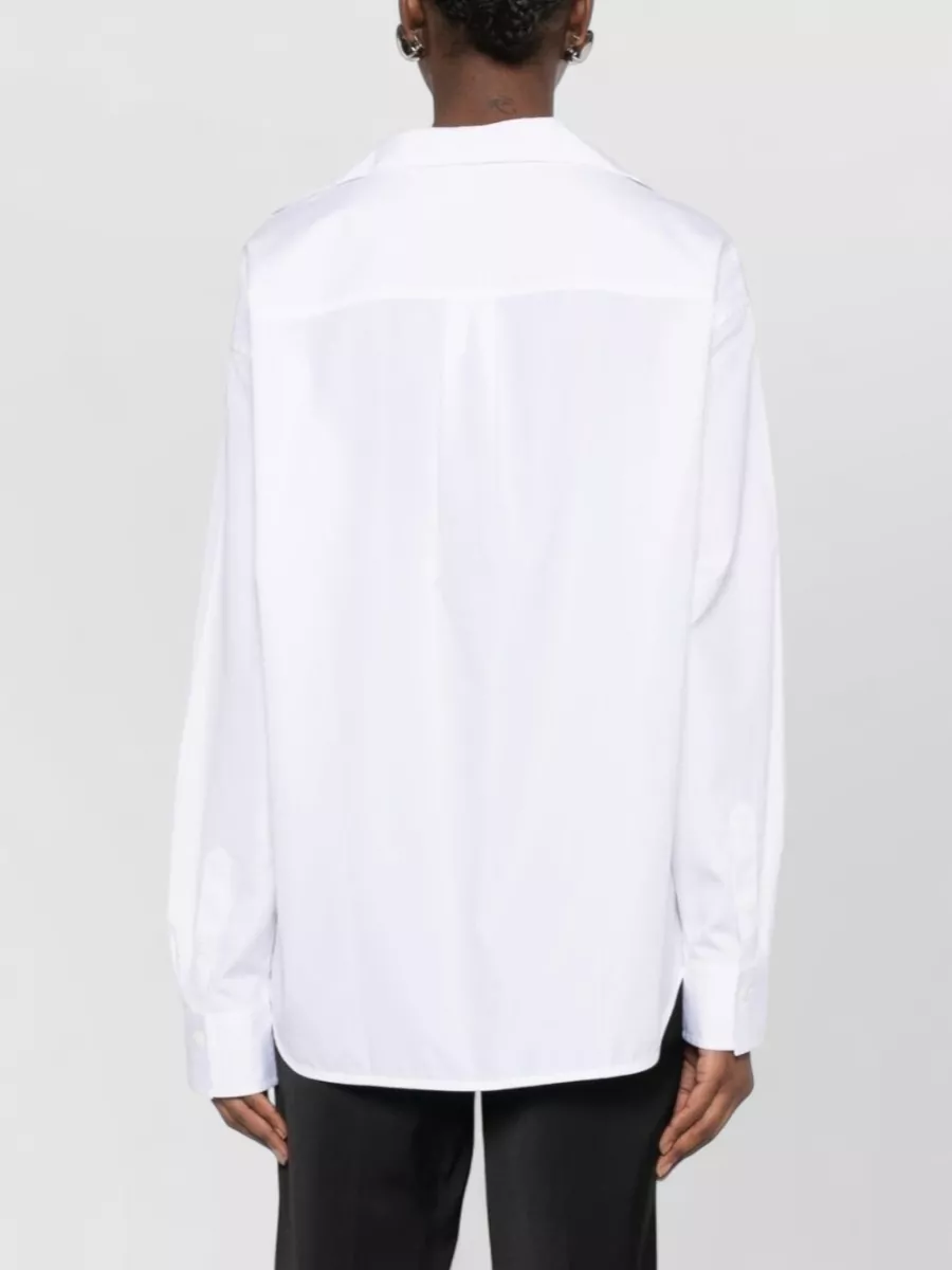 Totême Cotton Shirt Long Sleeves Curved Hem