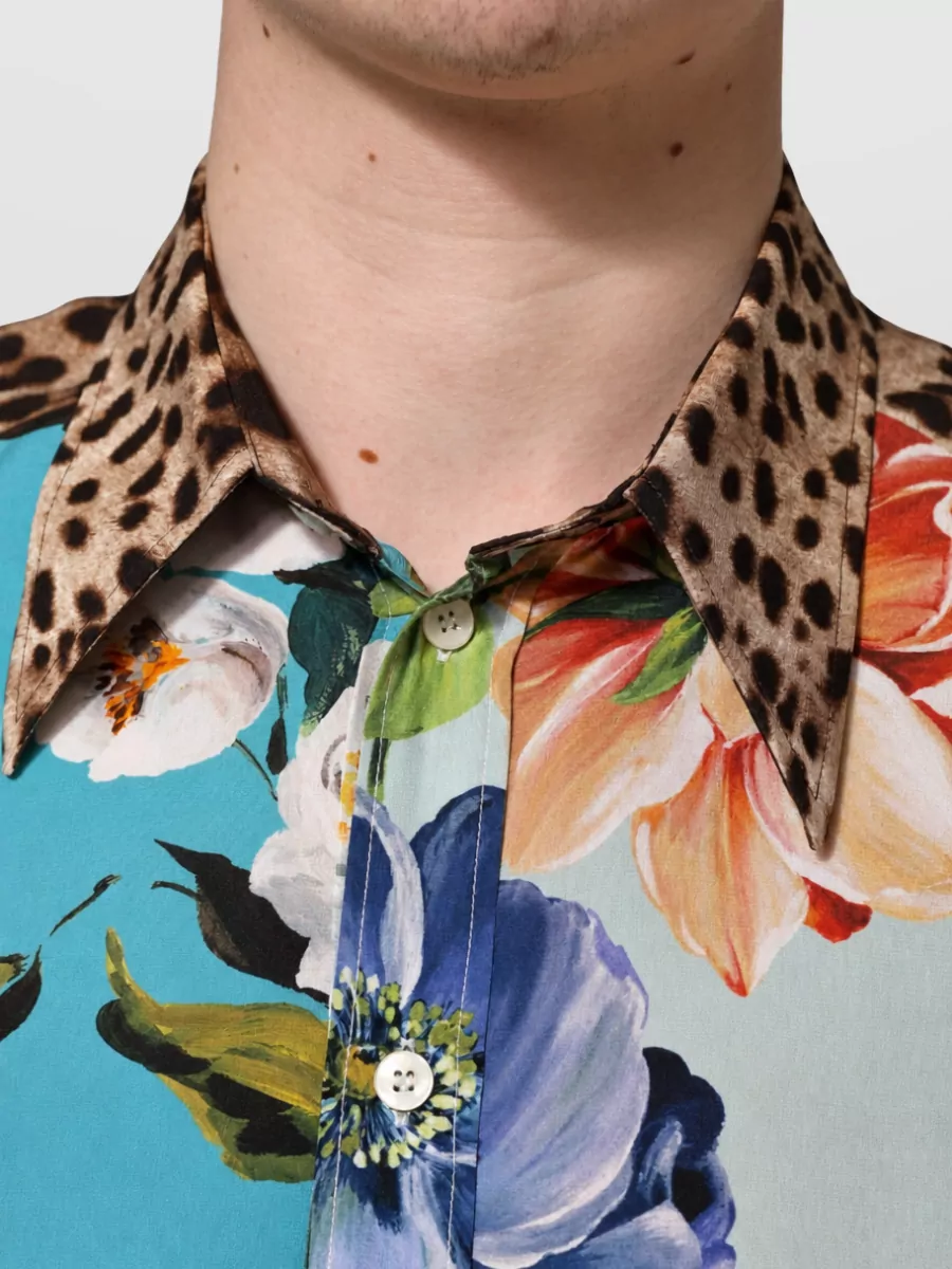 Dolce&Gabbana Silk Floral Animal Print Shirt