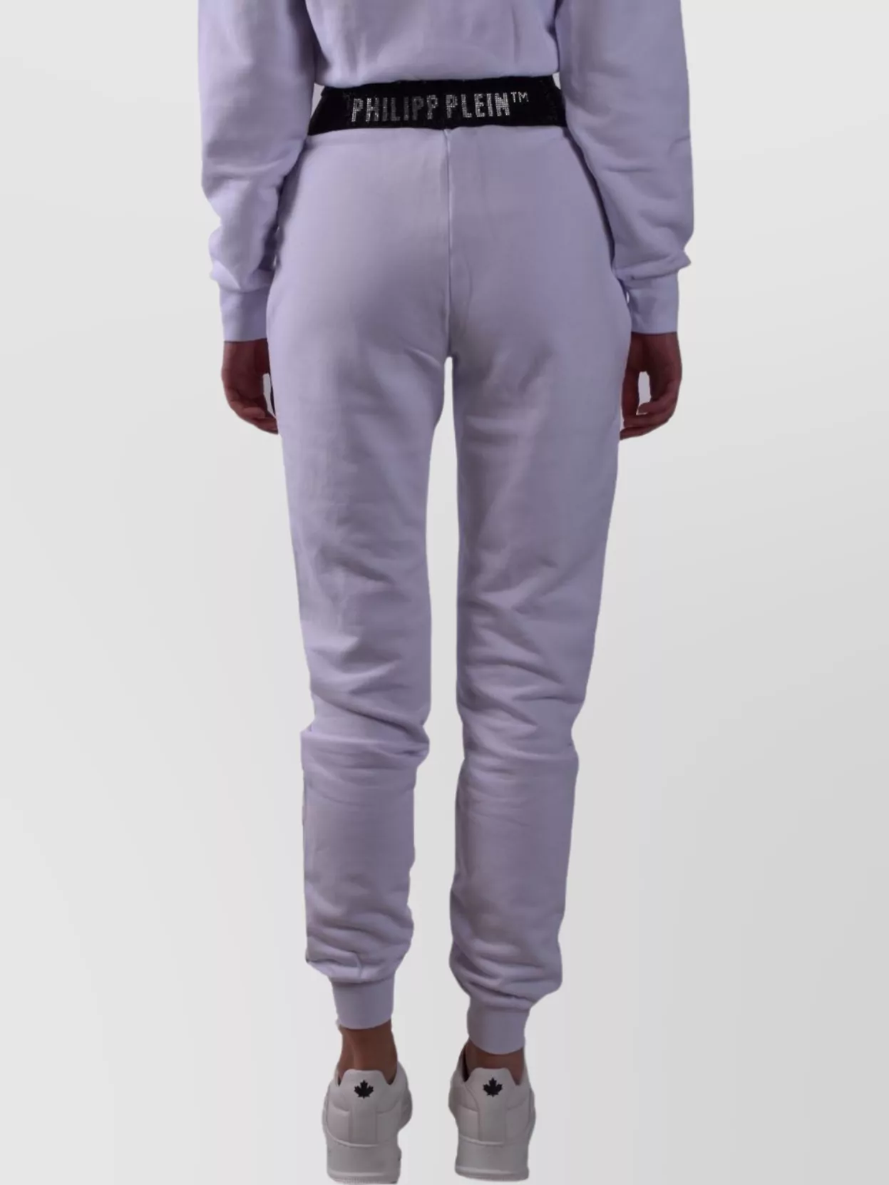 Philipp Plein Trousers Elastic Waistband Ribbed Cuffs In Purple