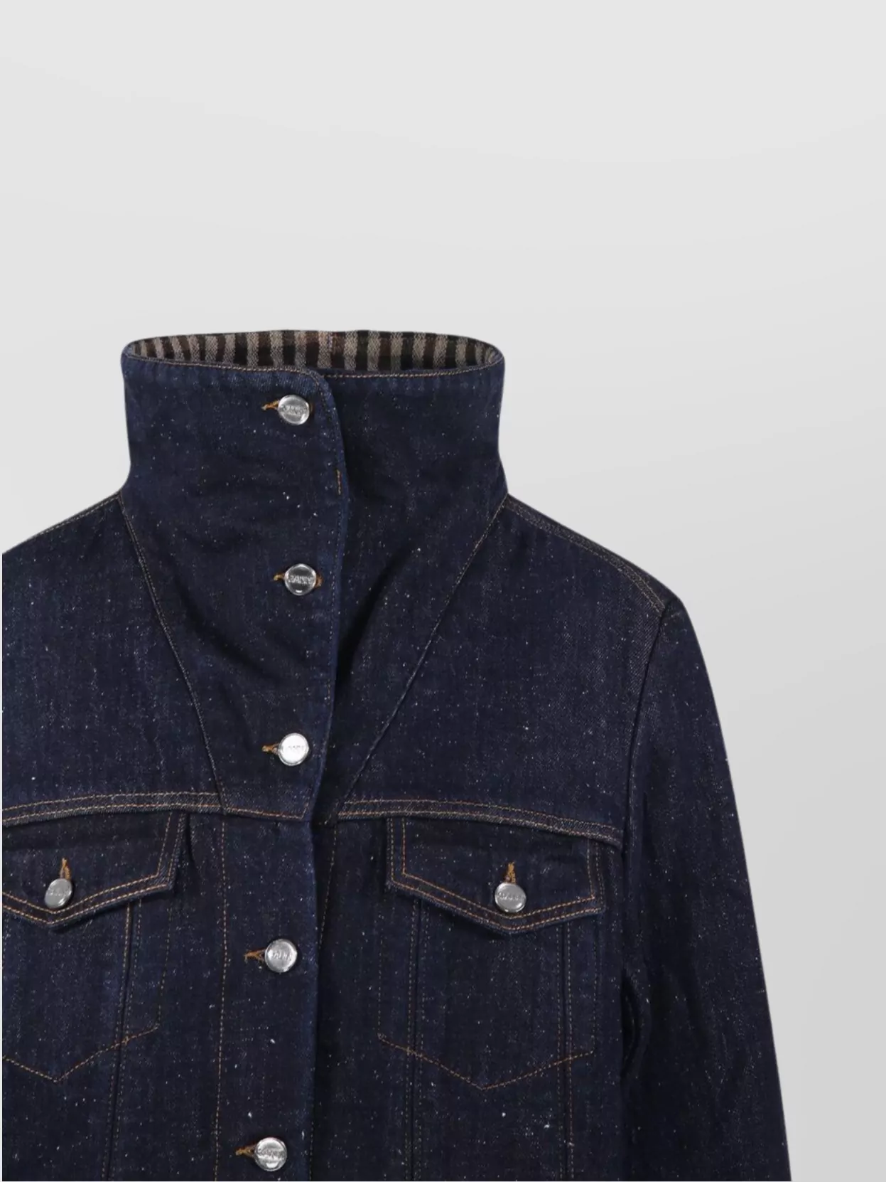 Ganni Bonded Denim Jacket Stitch Detailing
