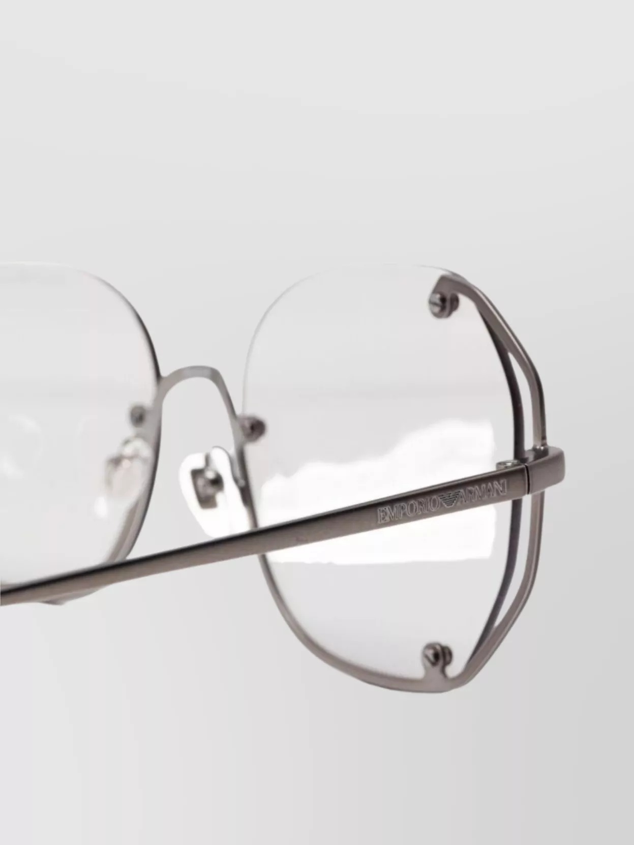 Emporio Armani Transparent Lens Metal Sunglasses