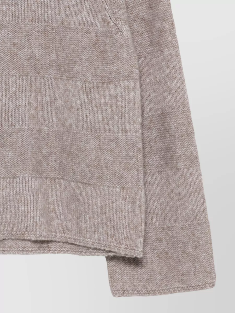 Emporio Armani Striped High Neck Wool Jumper
