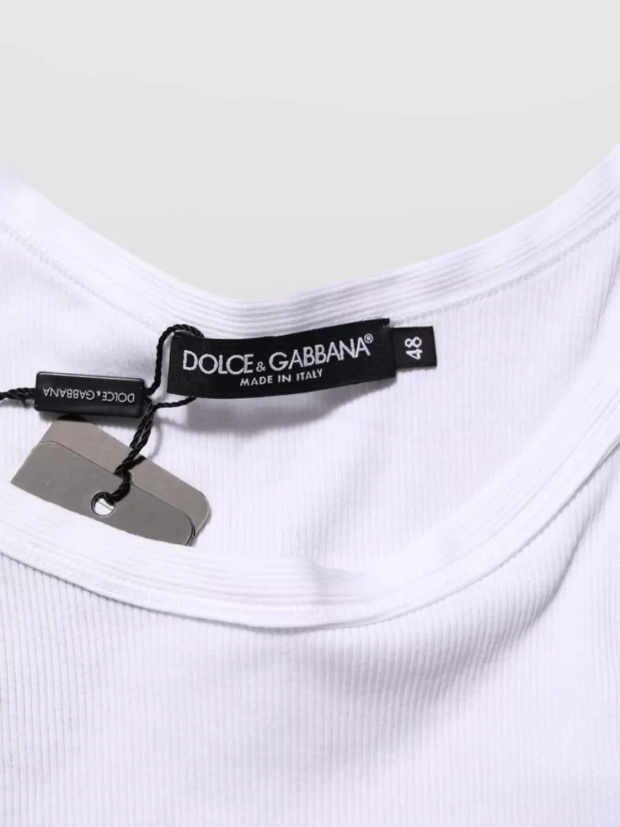 Dolce&Gabbana Ribbed Sleeveless Round Neck Tank Top