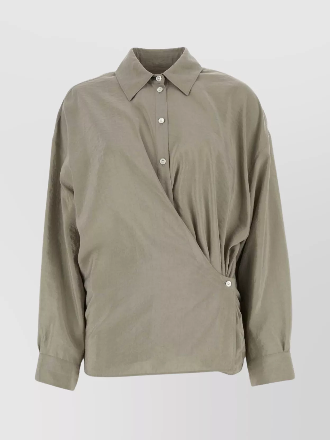 Shop Lemaire Silk Blend Shirt With Buttoned Cuffs And Yoke Back