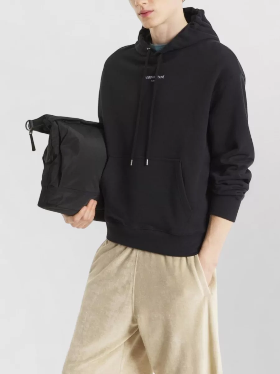 Maison Kitsuné Organic Cotton Relaxed-Fit Logo-Embroidered Hoodie