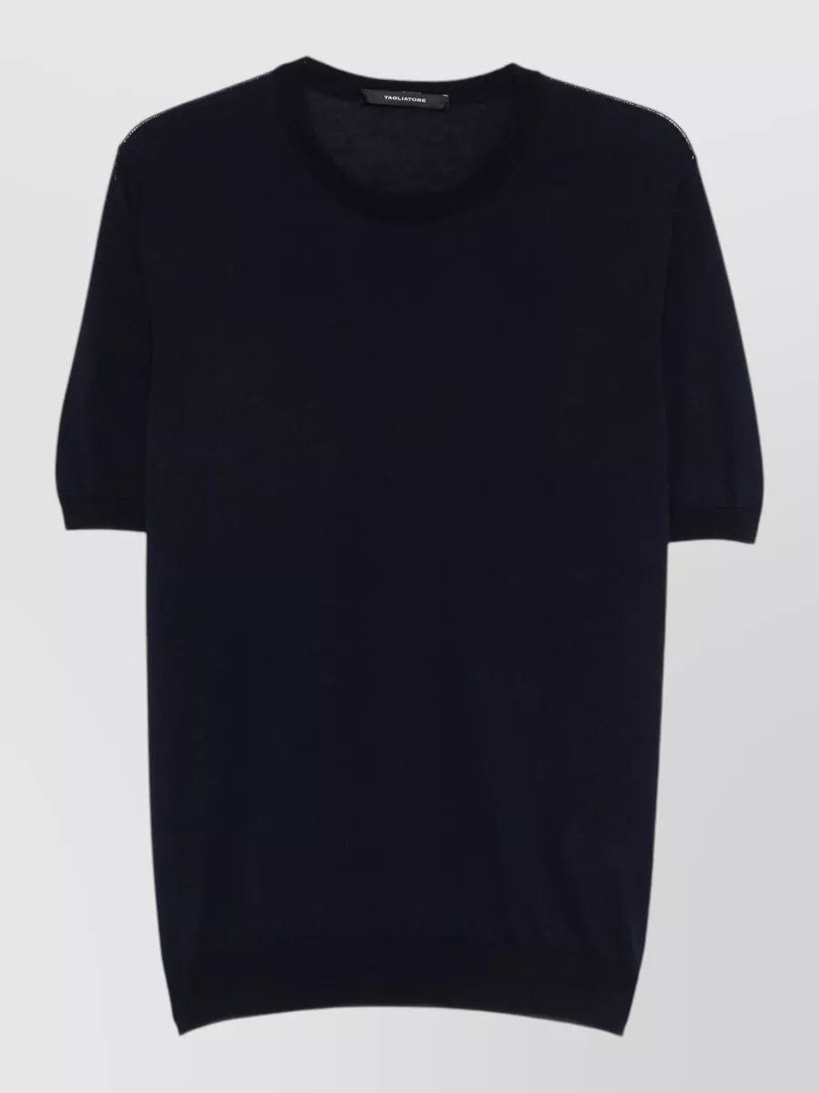 Tagliatore ribbed cotton short-sleeve sweater