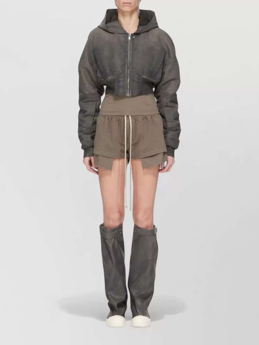 Rick Owens Drkshdw Cotton High-Low Loungewear Shorts
