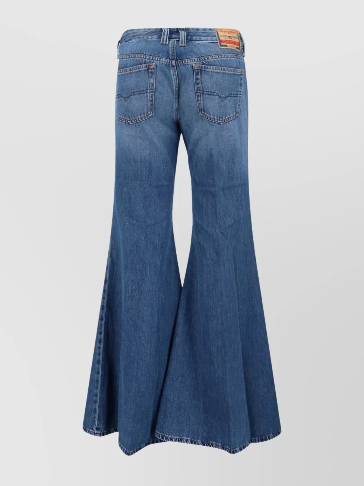 Diesel Straight Flared Trousers Belt Loops In Blue
