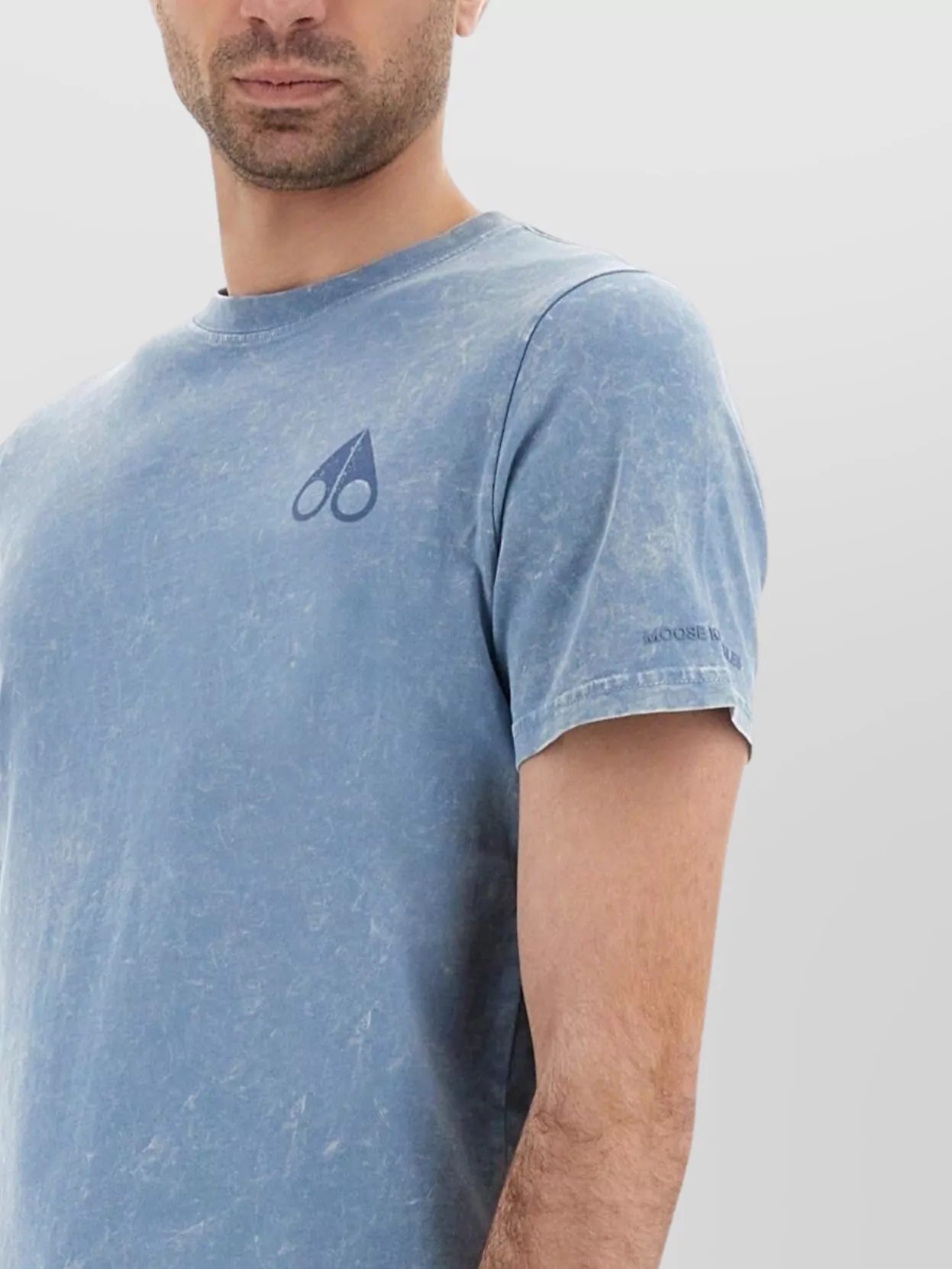 Moose Knuckles Round Neck Short Sleeves Washed Effect T-Shirt