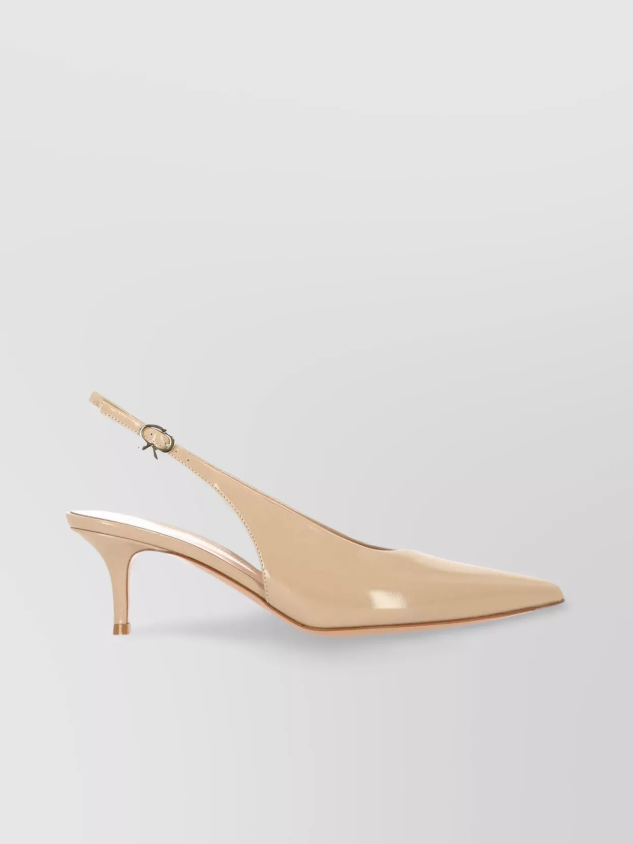 Gianvito Rossi Peach Leather Slingback Sandal With Hourglass Heel