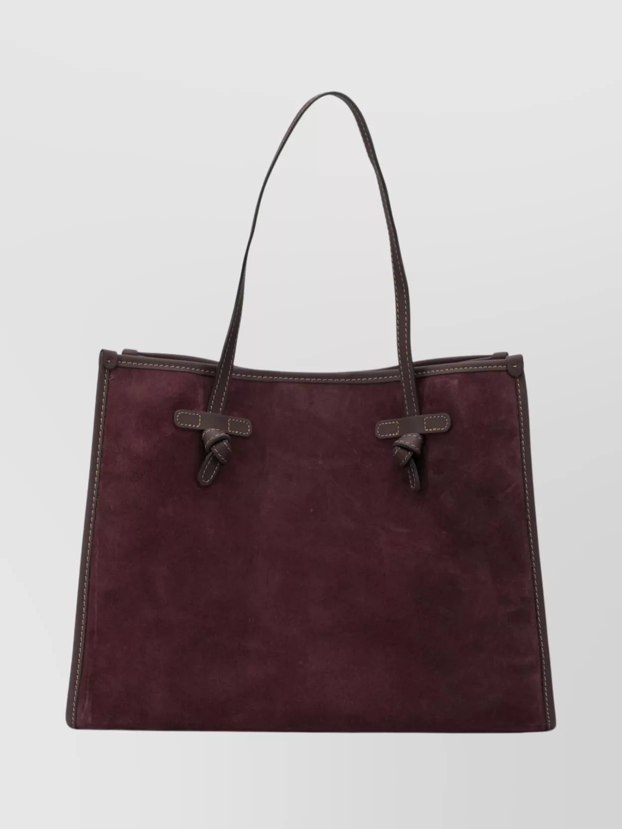Gianni Chiarini Tote Bag With Contrast Stitching And Handles In Burgundy