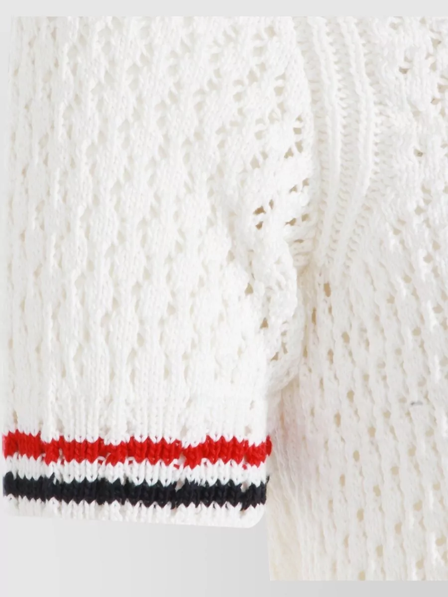 Thom Browne Textured Knit Short Sleeve Crew Neck