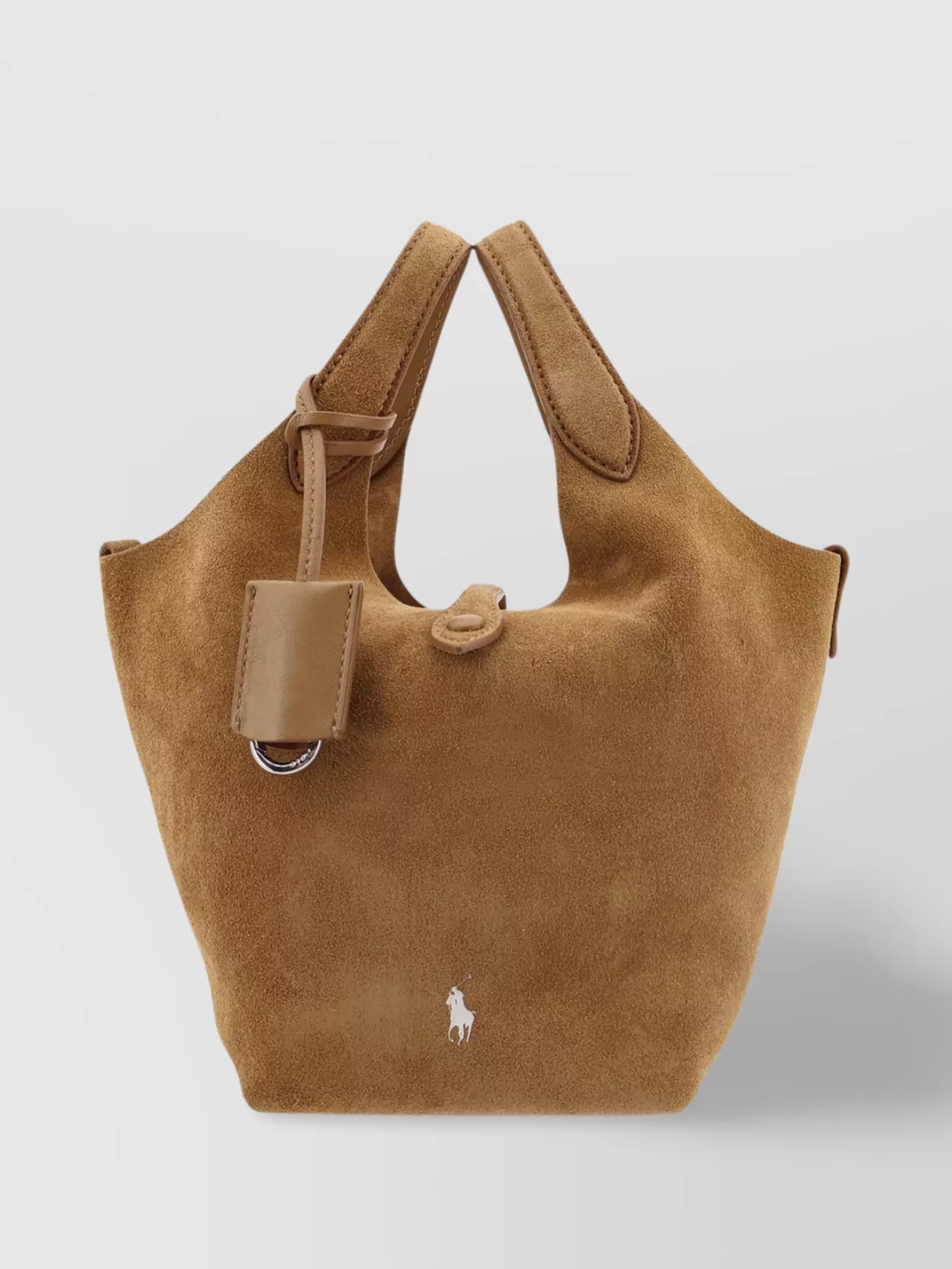 Polo Ralph Lauren Suede Bucket Bag Logo Keyring