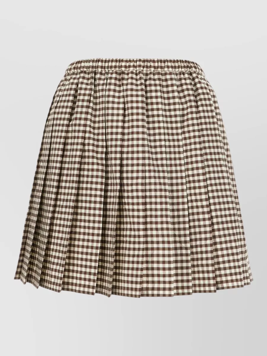 Moncler Printed pleated miniskirt