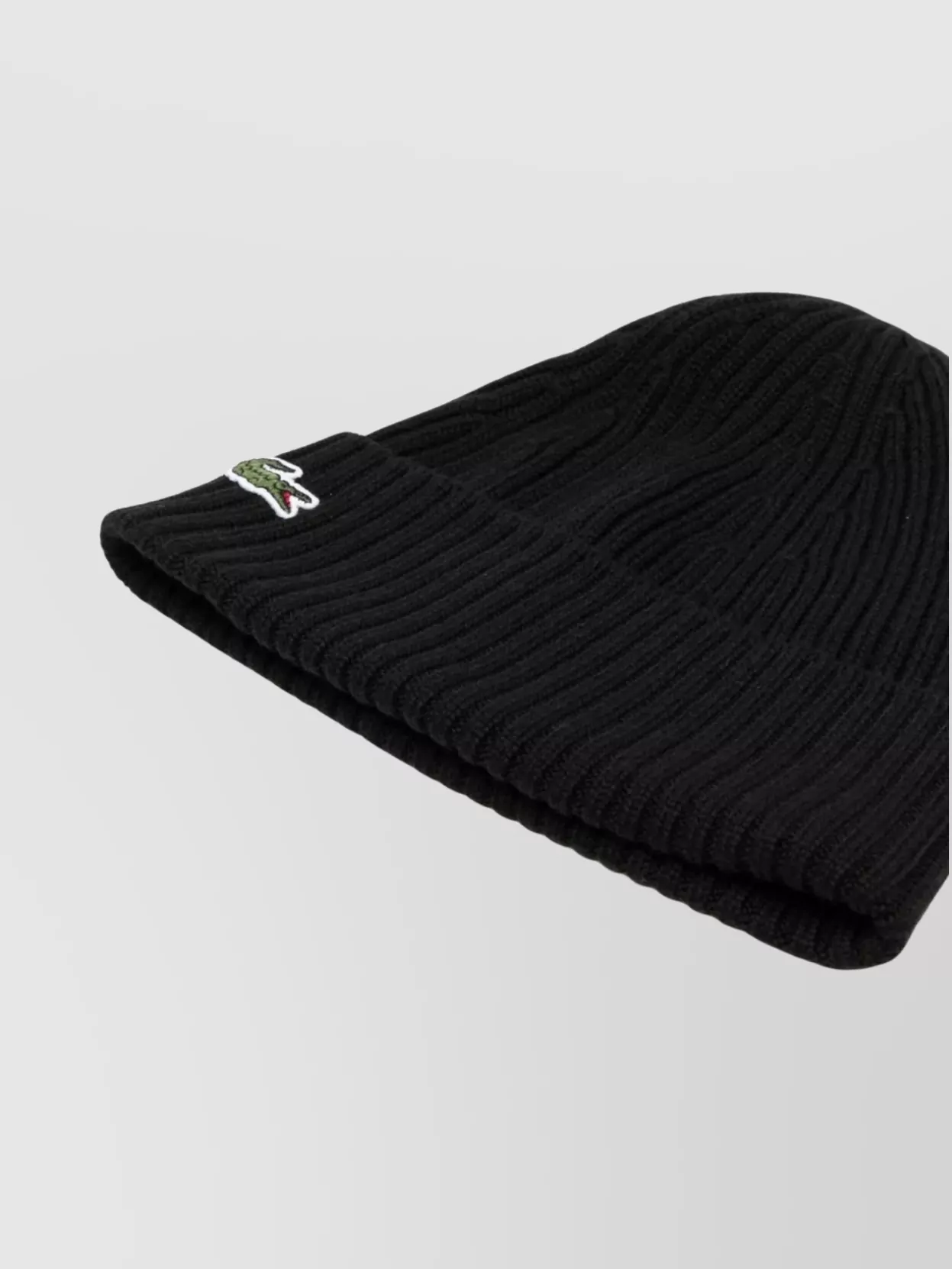 Lacoste Ribbed Texture Hat Folded Cuff