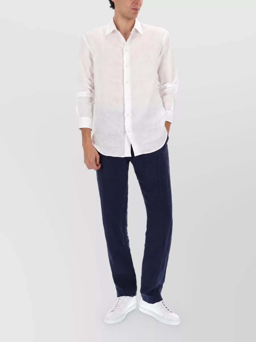 Emporio Armani Linen Straight-Leg Trousers