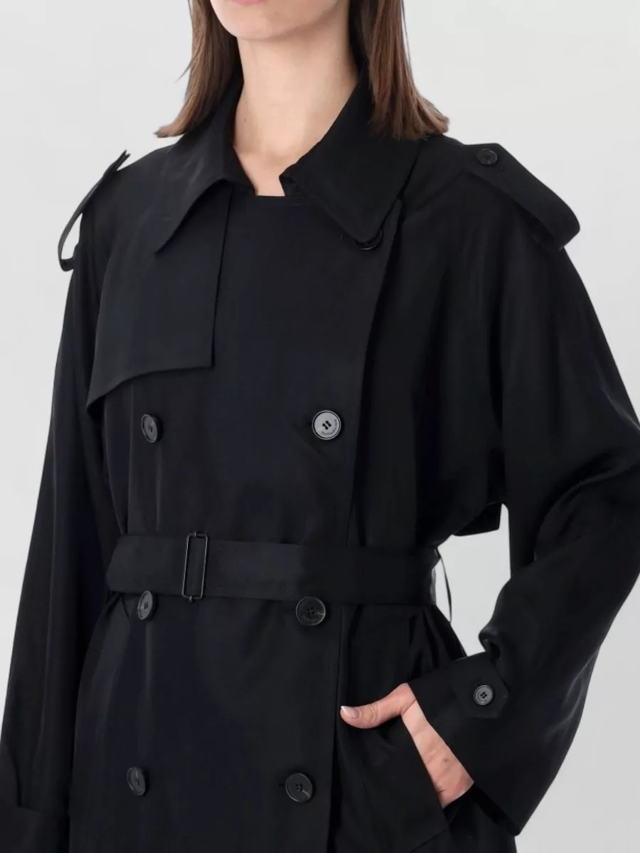 The Frankie Shop Belted Twill Trench Coat