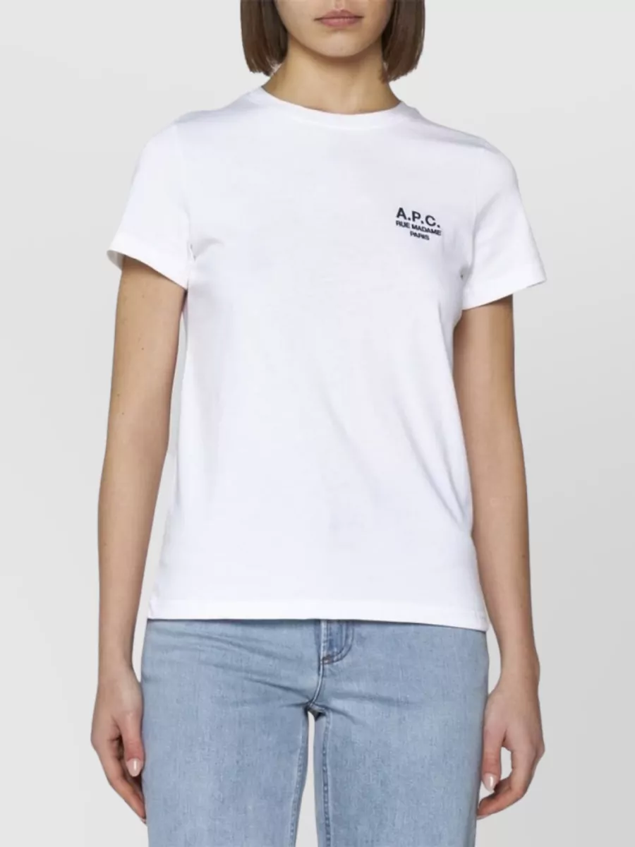 Shop A.p.c. Signature Logo T-shirt Embroidered T-shirt In White