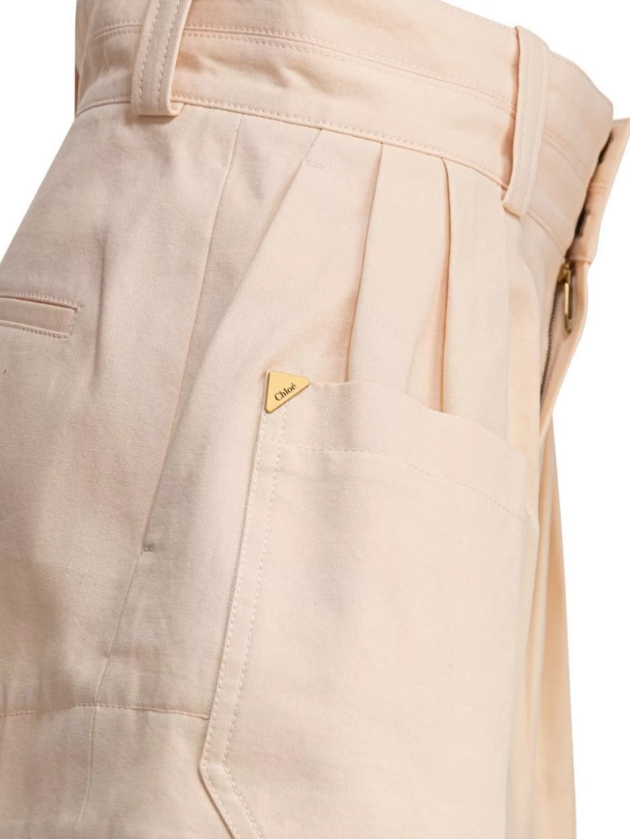 Shop Chloé Tailored Pleated Shorts With Functional Pockets