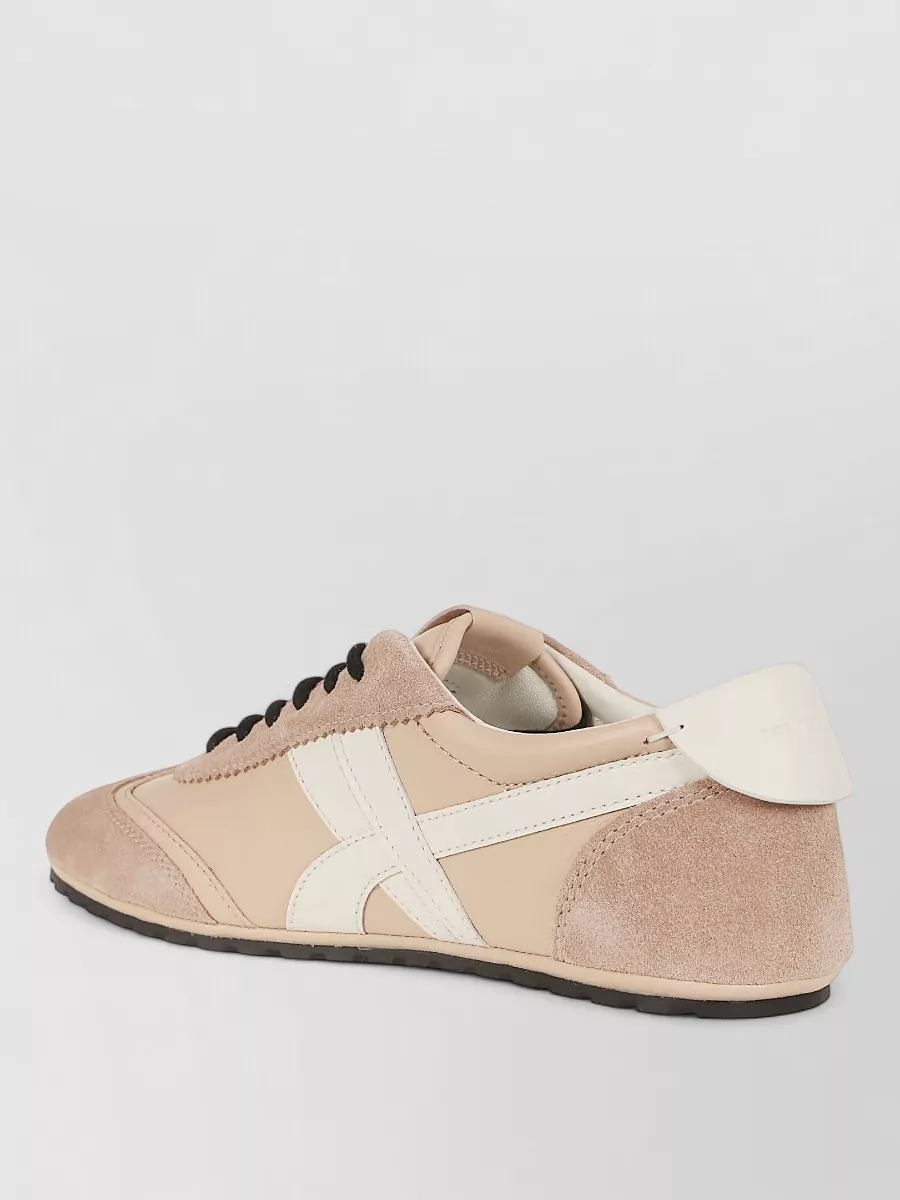 Tory Burch Leather Suede Low-Top Sneakers