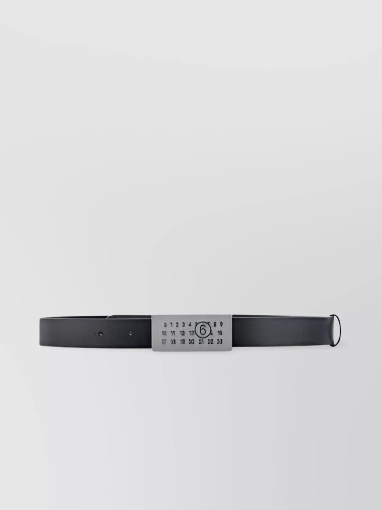 Mm6 Maison Margiela Calfskin Adjustable Sizing Metal Buckle Belt In Black