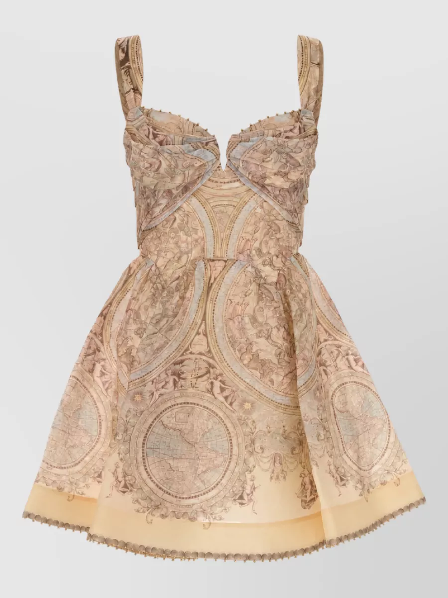 Zimmermann Silk linen printed mini dress