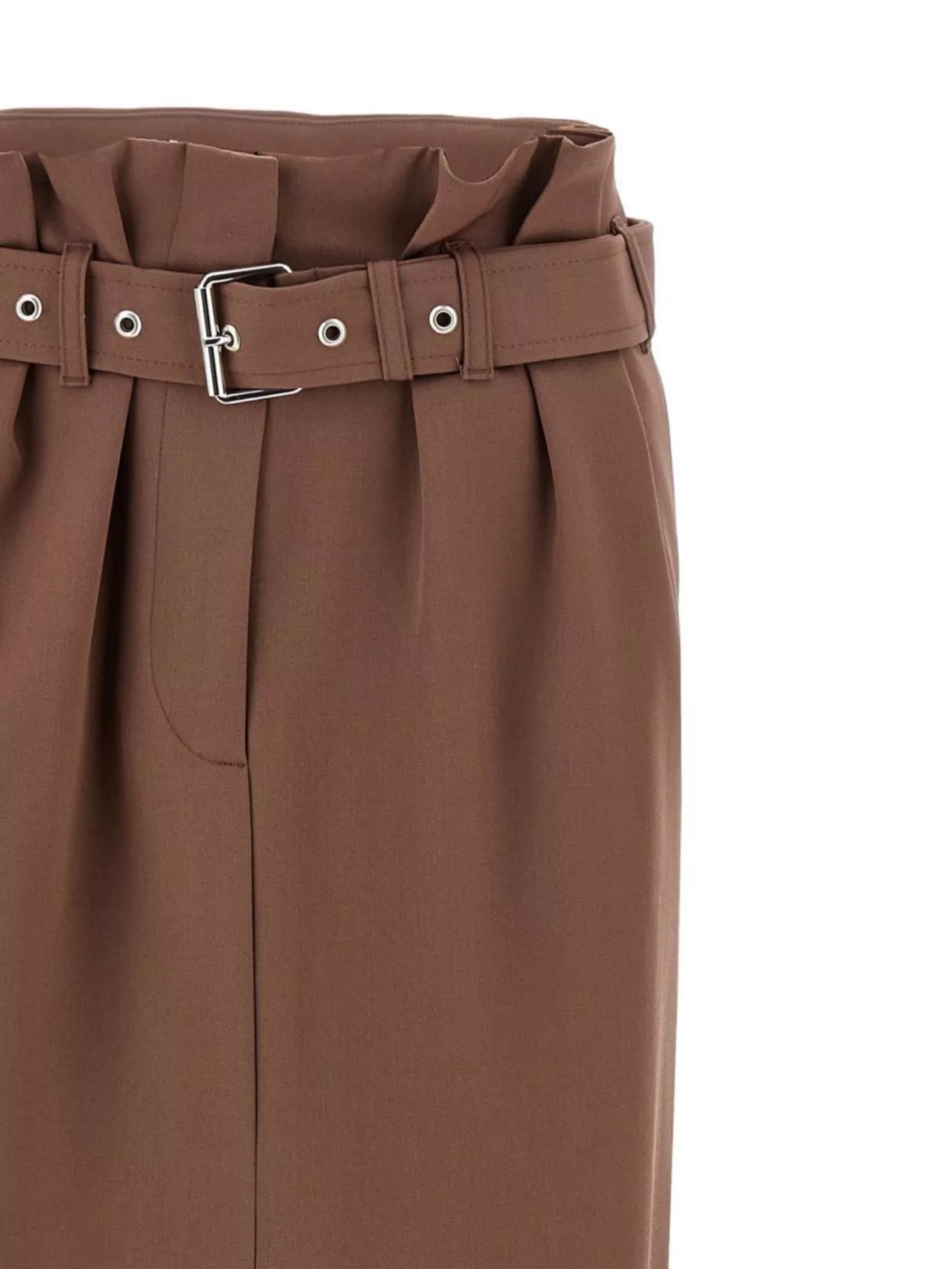 Shop Dries Van Noten Waist Belt Skirt With Slit And Pleats