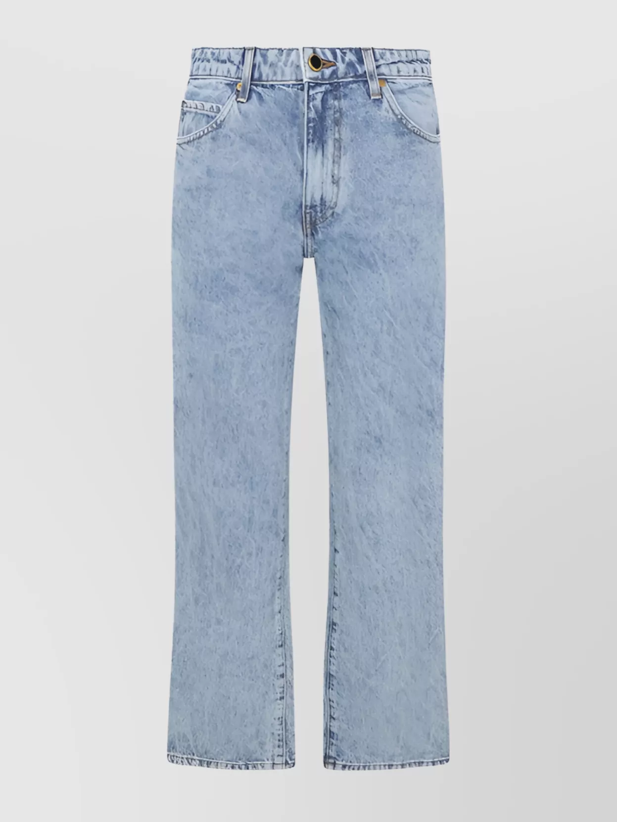 Shop Khaite Wide Leg Faded Wash Straight Fit Jeans