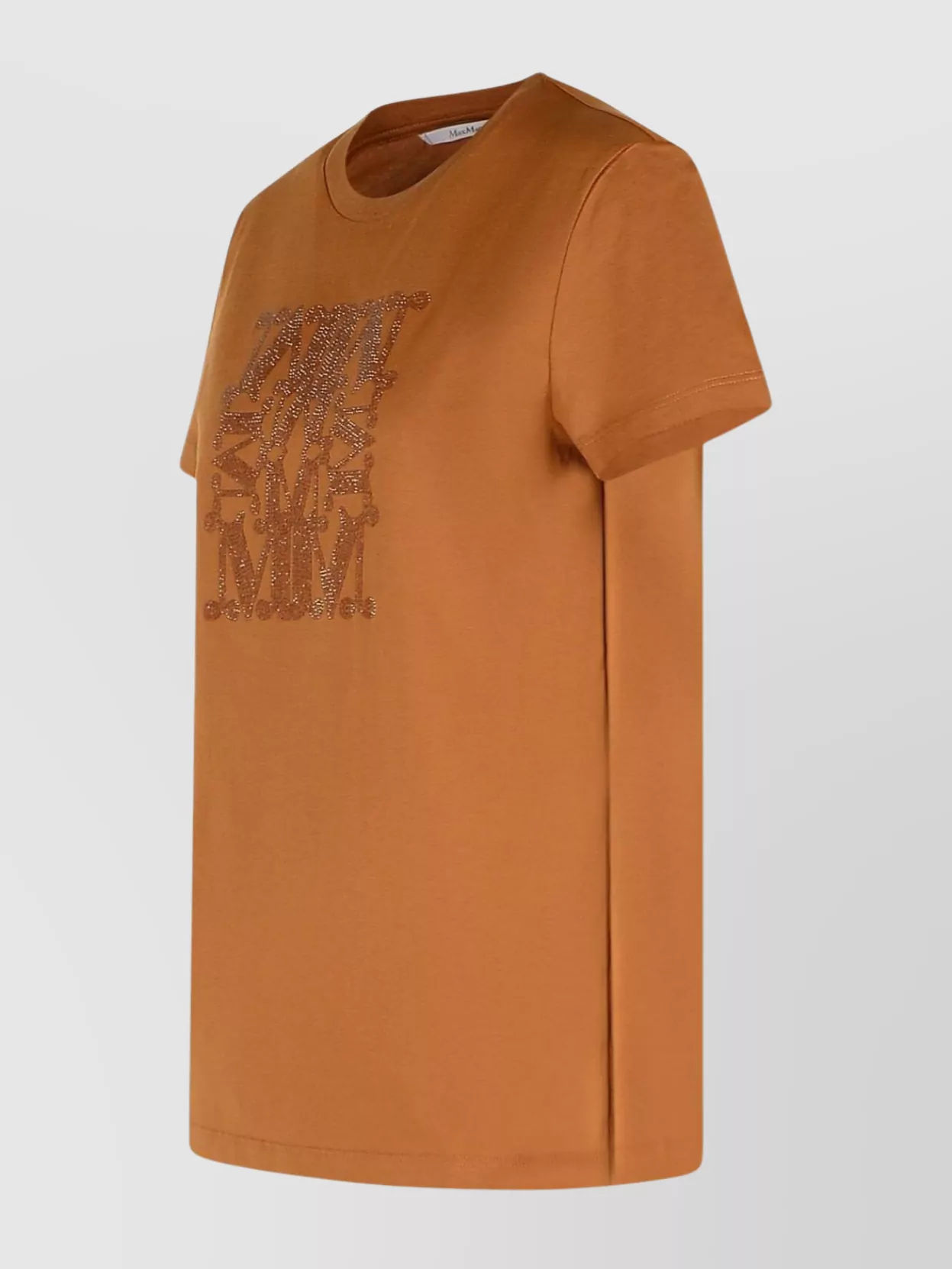 Max Mara 'Young' Embellished Cotton T-Shirt With Short Sleeves