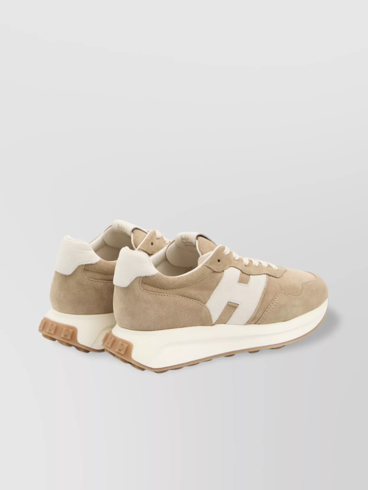 Hogan Low Top Sneakers With Rubber Sole And Suede Upper In Brown