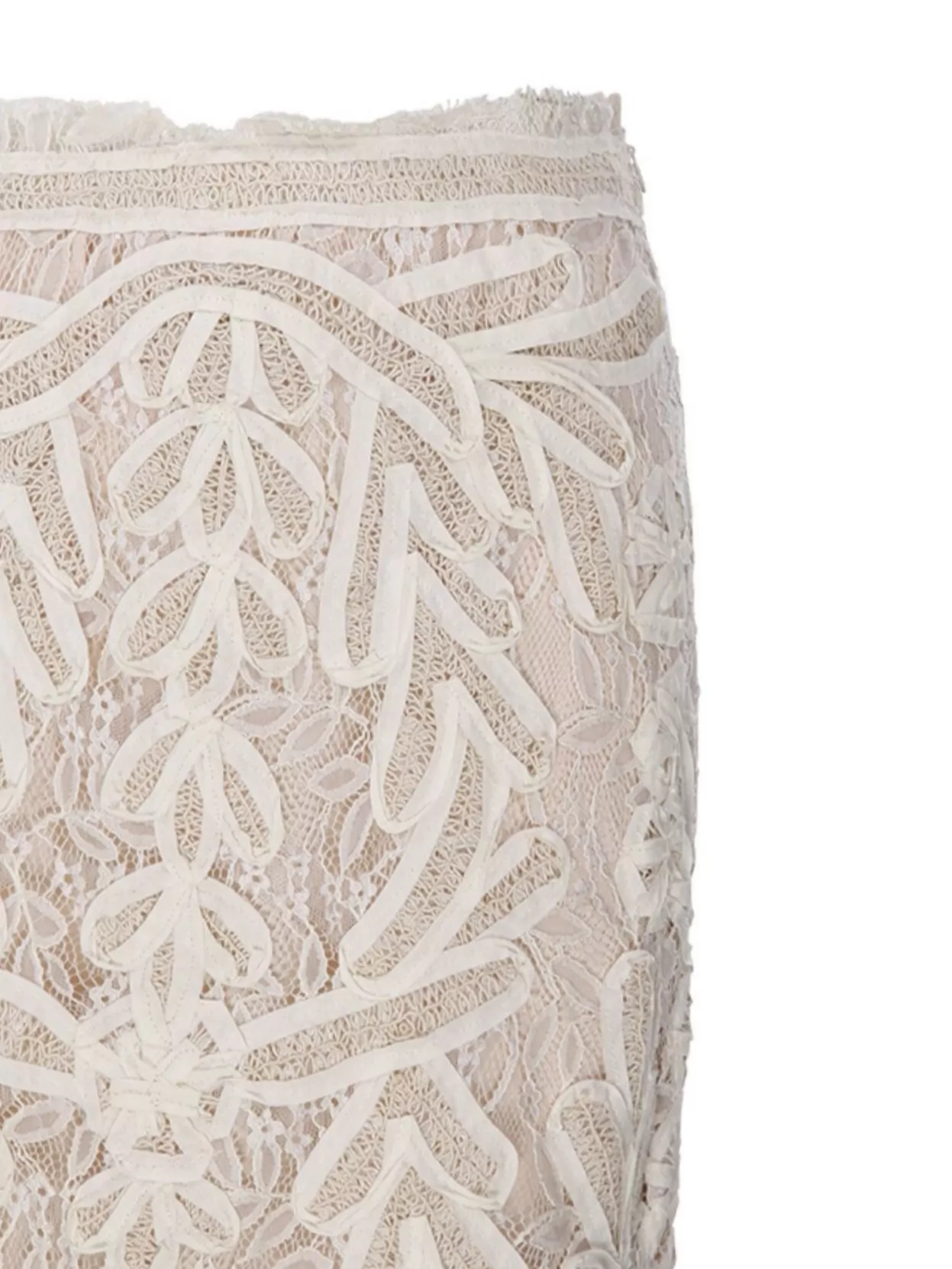 P.a.r.o.s.h Embroidered Lace Overlay Scalloped Sheer Skirt