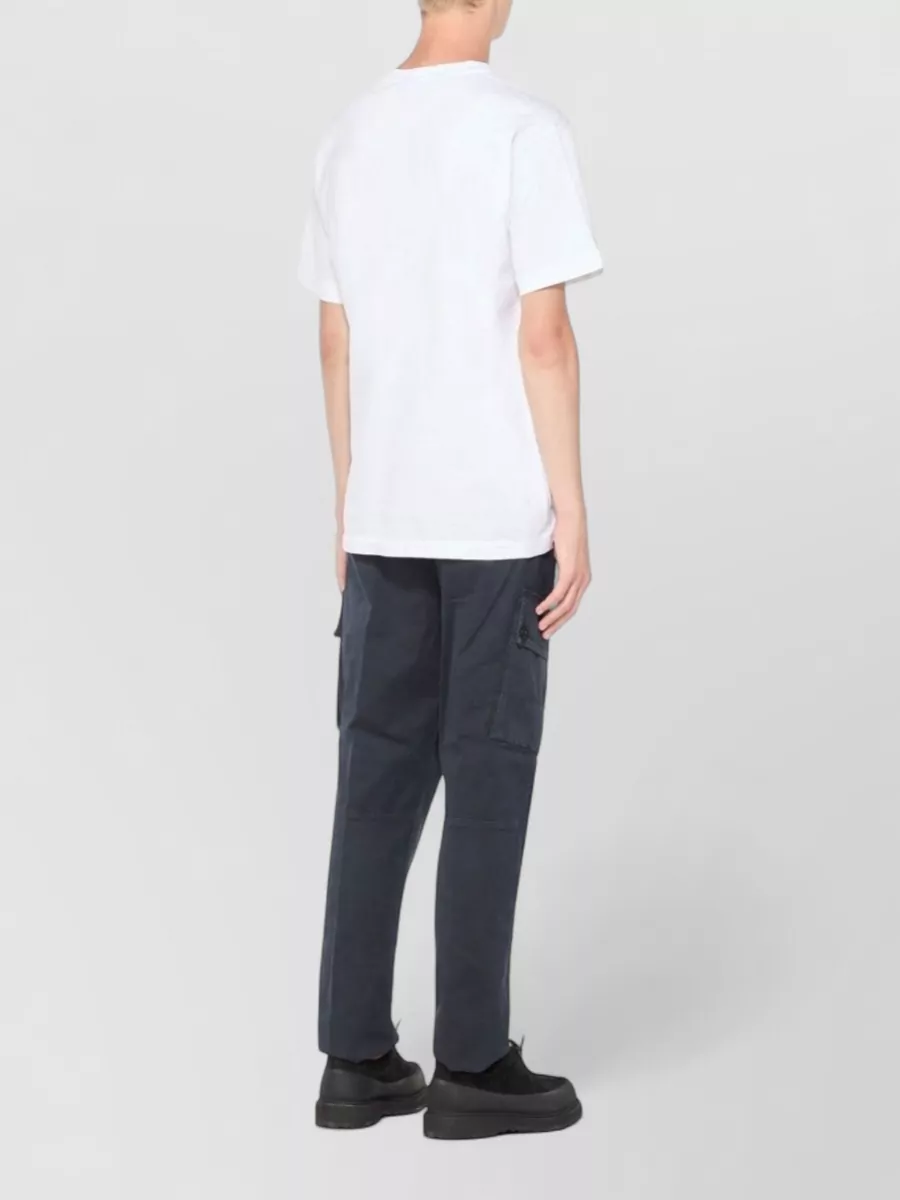Stone Island Cotton Ribbed Crew Neck Short-Sleeve T-Shirt