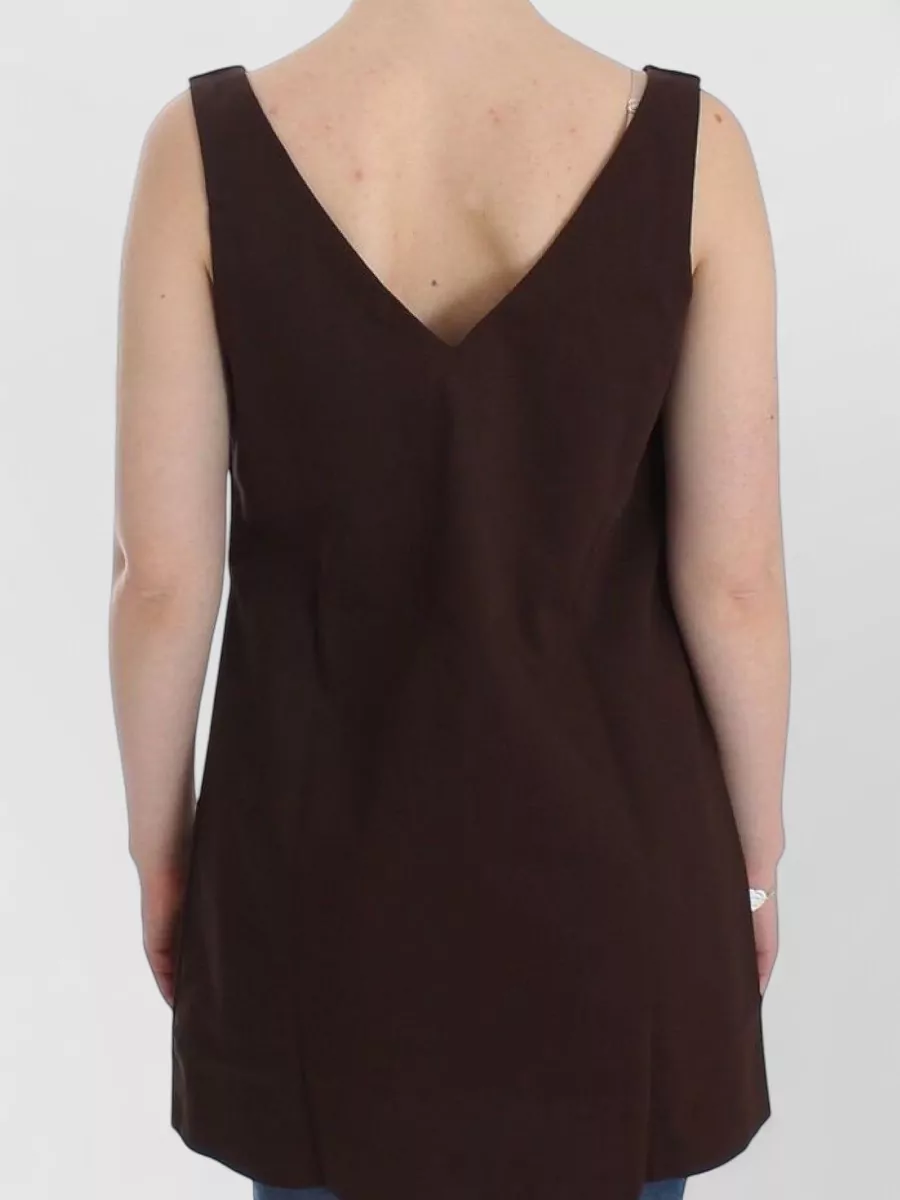 Ermanno Scervino Cotton Stretch V-Neck Sleeveless Mini Beach Dress