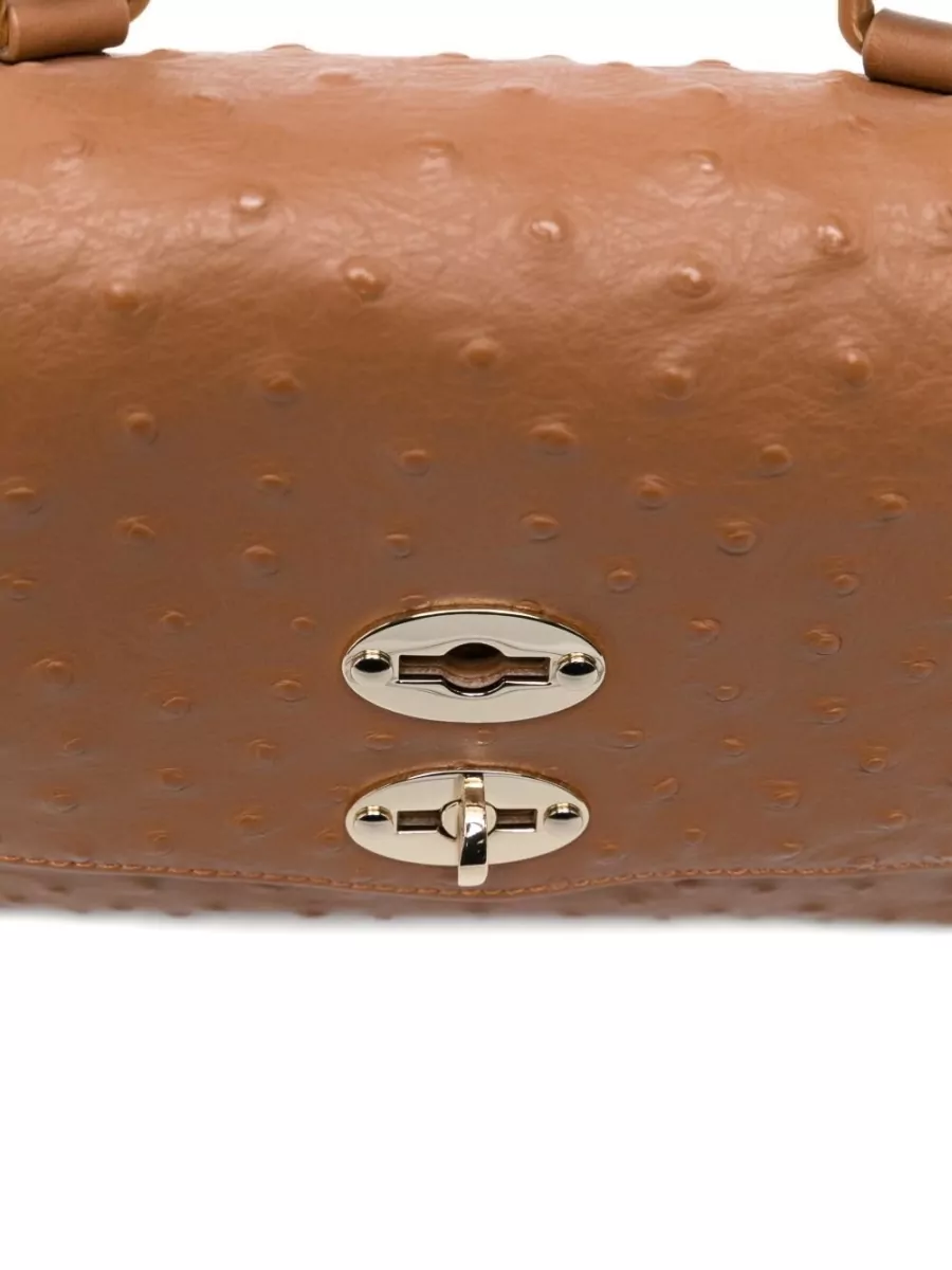 Zanellato Calf Leather Studded Crossbody Bag
